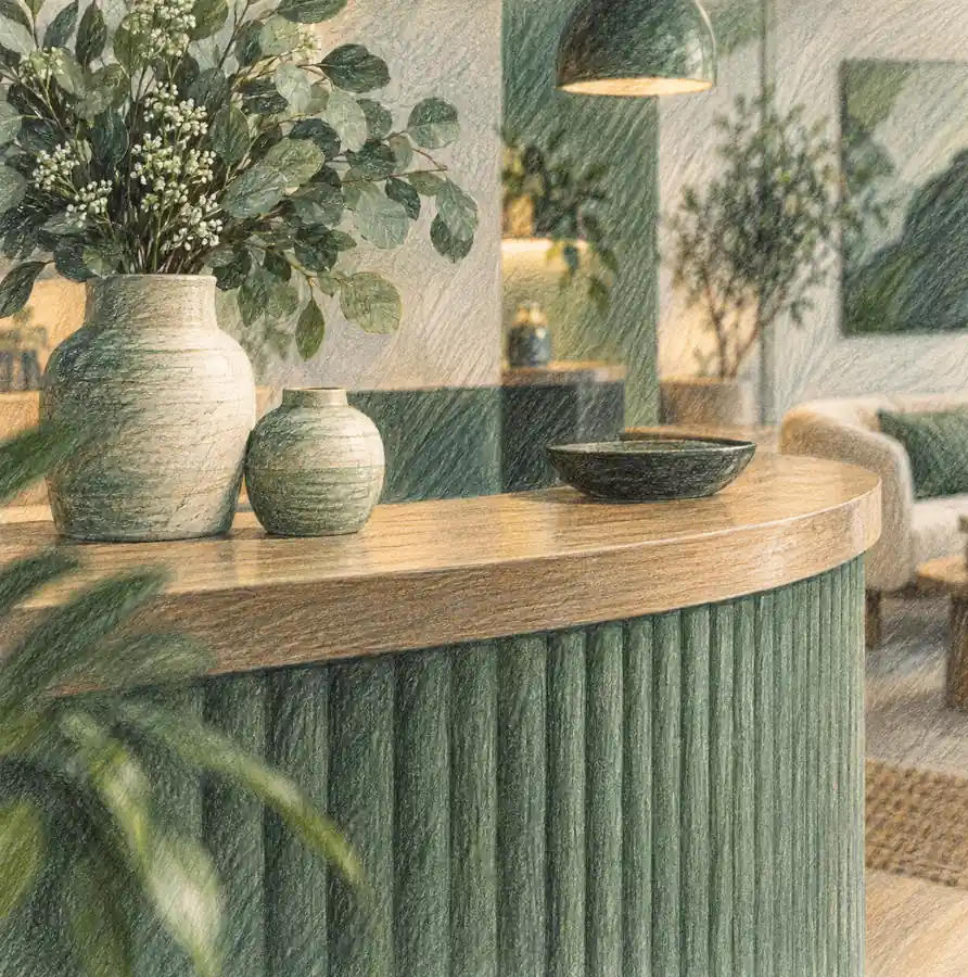 Illustration of hospitality businesses equipment and workspace